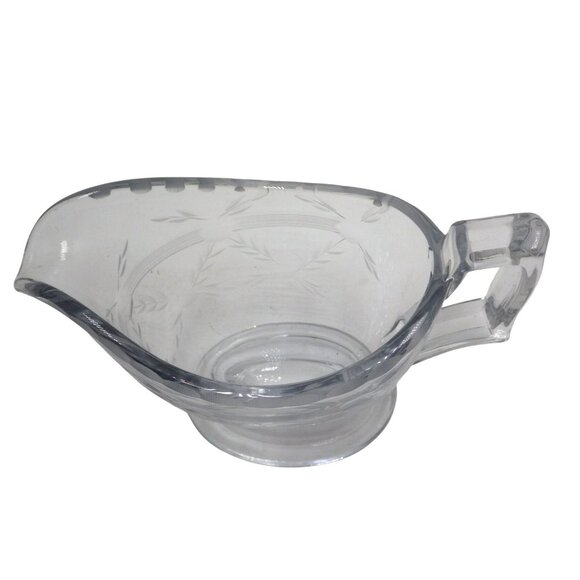 Creamer Clear Cut Glass Leaves Crystal - Picture 3 of 9